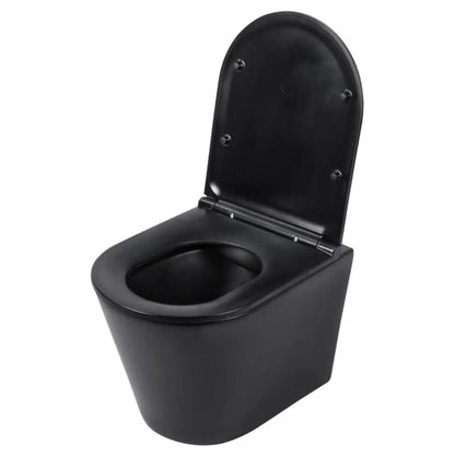 SaniSupreme Differnz wandcloset Spoelrandloos 51.5 x 35.5cm incl. softclose zitting mat zwart