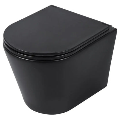 SaniSupreme Differnz wandcloset Spoelrandloos 51.5 x 35.5cm incl. softclose zitting mat zwart