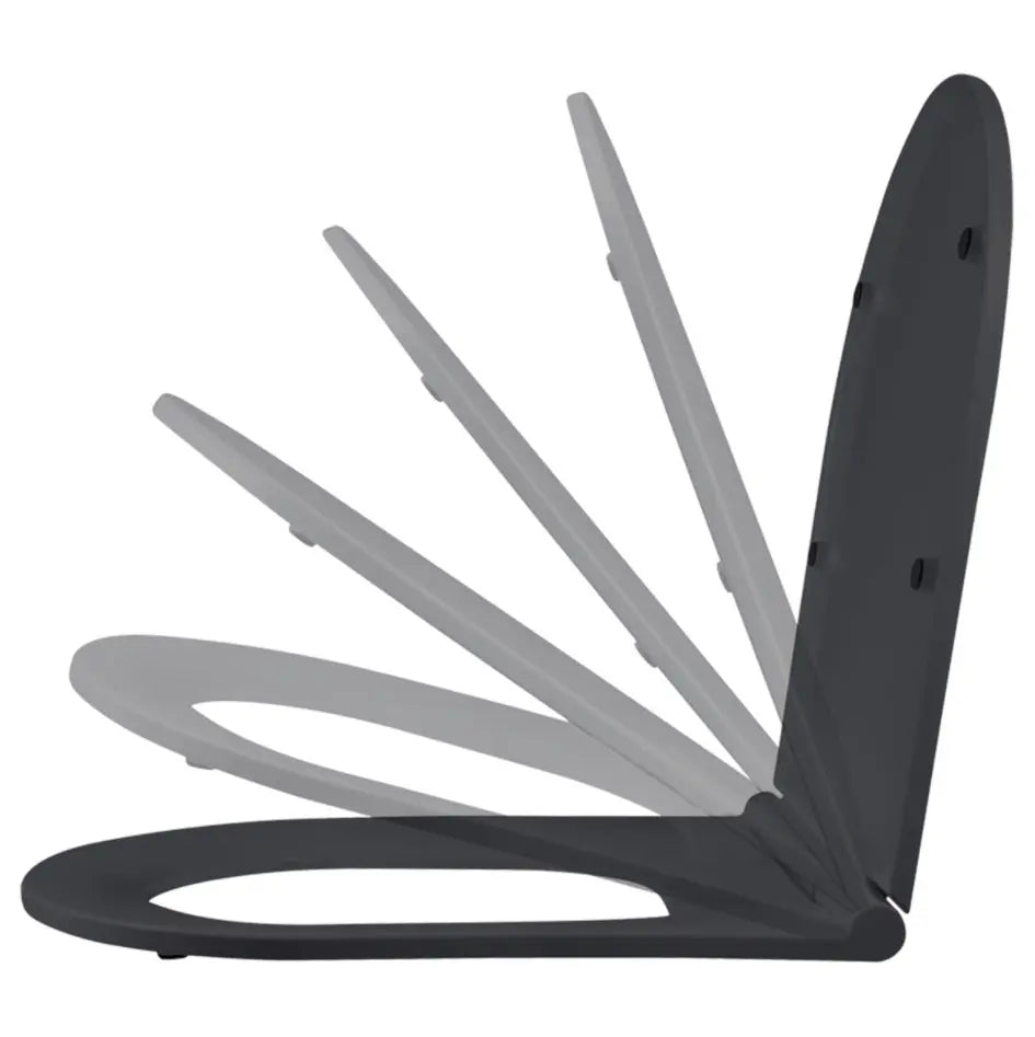 SaniSupreme Differnz wandcloset Spoelrandloos 51.5 x 35.5cm incl. softclose zitting mat zwart