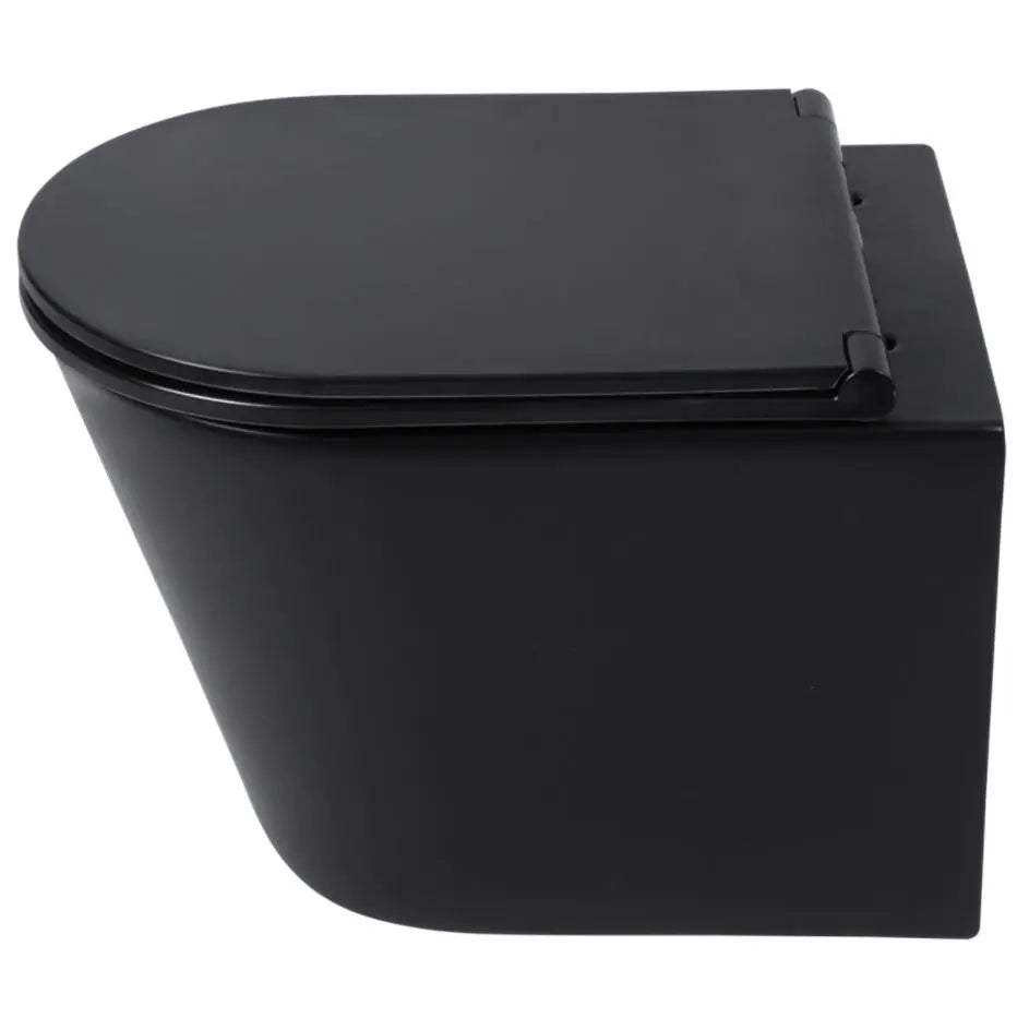 SaniSupreme Differnz wandcloset Spoelrandloos 51.5 x 35.5cm incl. softclose zitting mat zwart