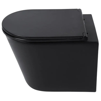 SaniSupreme Differnz wandcloset Spoelrandloos 51.5 x 35.5cm incl. softclose zitting mat zwart