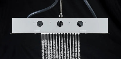 SaniSupreme Digitale Doucheset Manhattan Premium 3- weg LCD regendouche met LED Plafond Inbouwdouche 50 x 35 cm. Mat Zwart