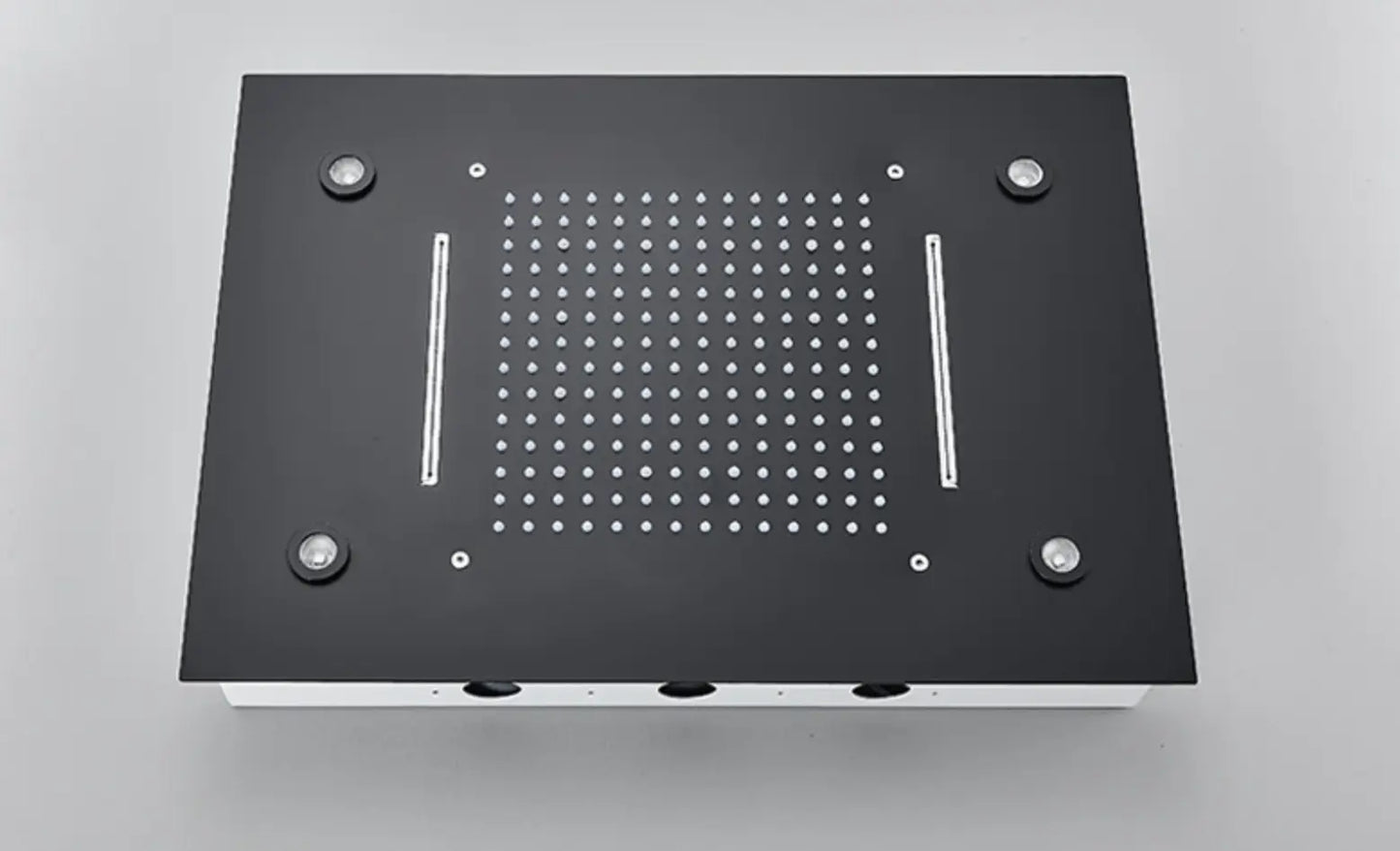 SaniSupreme Digitale Doucheset Manhattan Premium 3- weg LCD regendouche met LED Plafond Inbouwdouche 50 x 35 cm. Mat Zwart