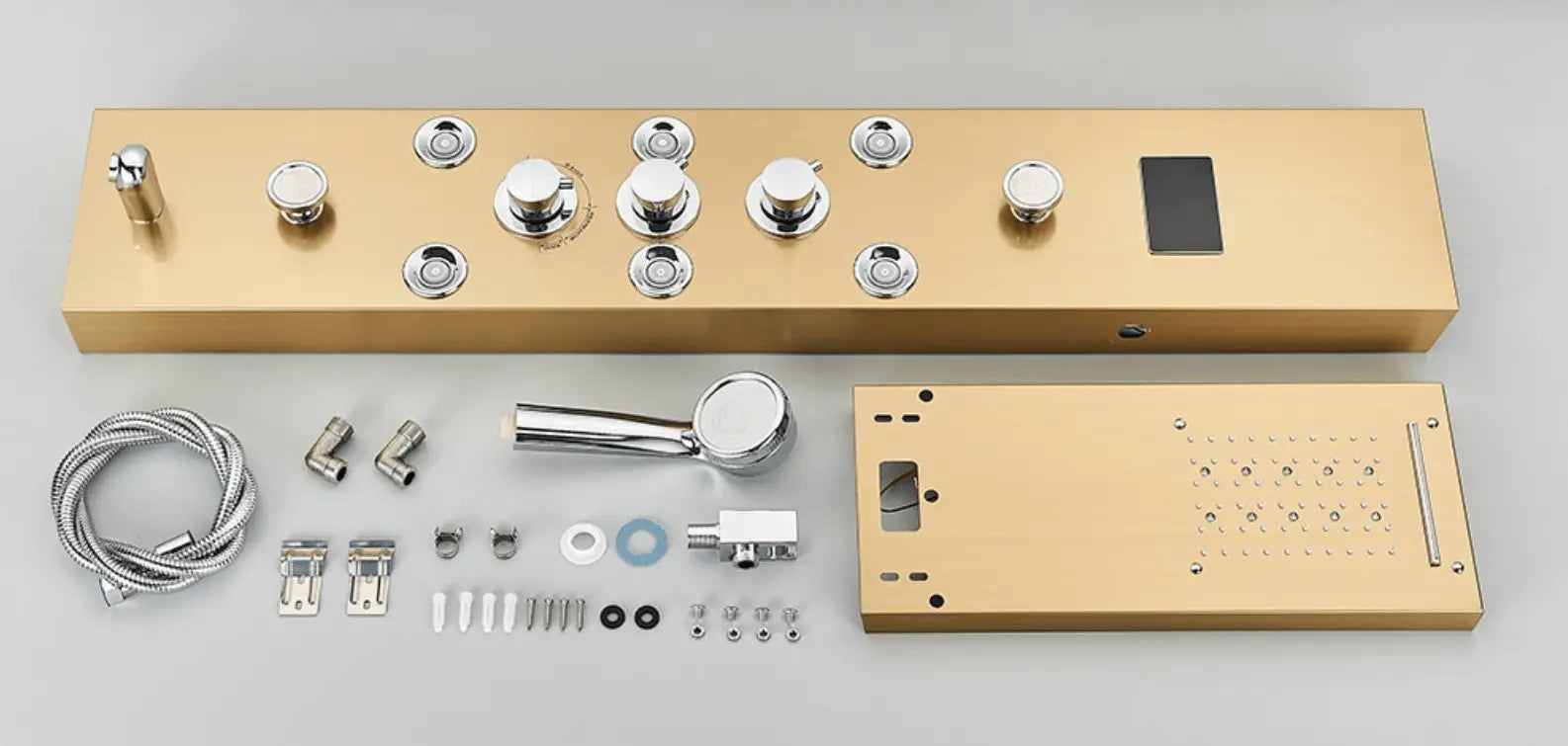 SaniSupreme® Douchepaneel Opbouwdouche Sardinia LCD Premium goud