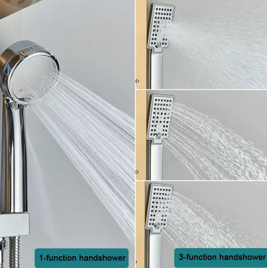 SaniSupreme® Douchepaneel Opbouwdouche Sardinia LCD Premium goud