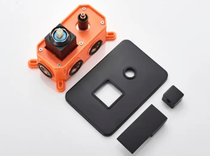 SaniSupreme Doucheset Bolivia Premium 20 cm. regendouche vierkant 2 - weg zwart inbouw