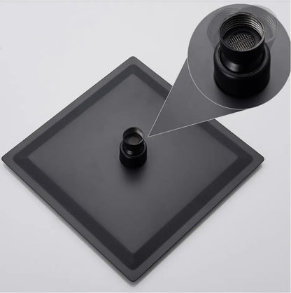 SaniSupreme Doucheset Bolivia Premium 20 cm. regendouche vierkant 2 - weg zwart inbouw