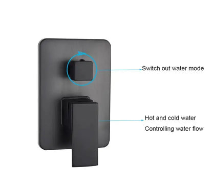 SaniSupreme Doucheset Bolivia Premium 40 cm. regendouche vierkant 2 - weg zwart inbouw