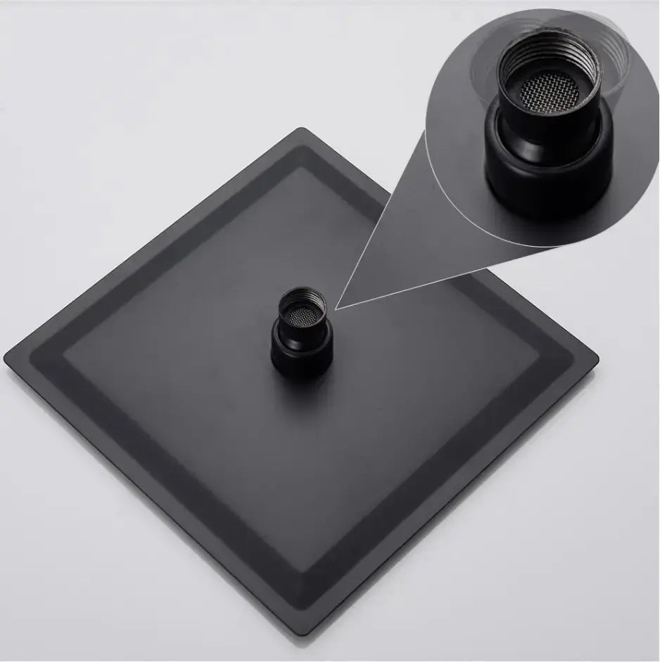 SaniSupreme Doucheset Bolivia Premium 40 cm. regendouche vierkant 2 - weg zwart inbouw