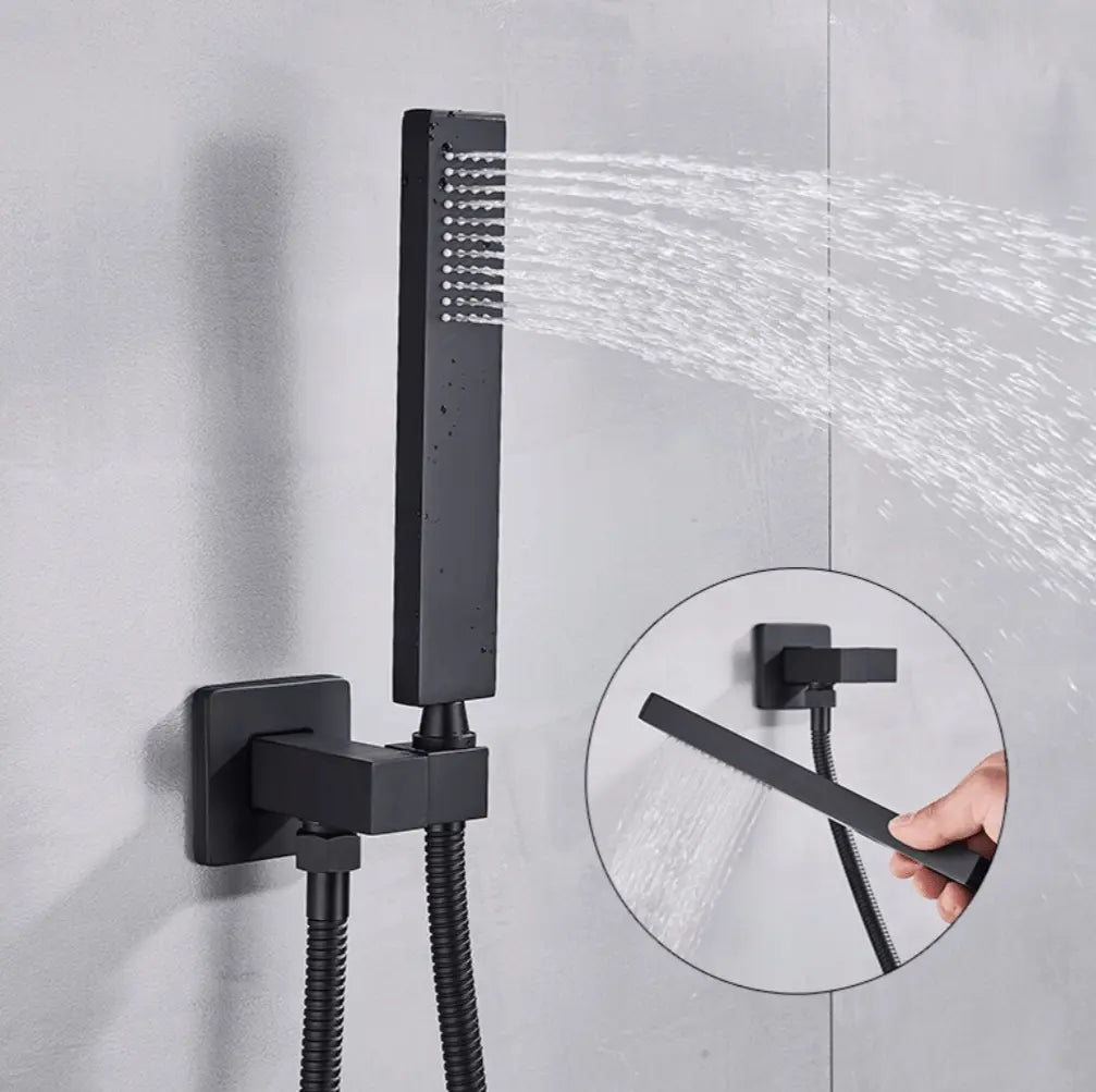 SaniSupreme Doucheset Costa Rica 10 inch regendouche vierkant 2 - weg zwart inbouw