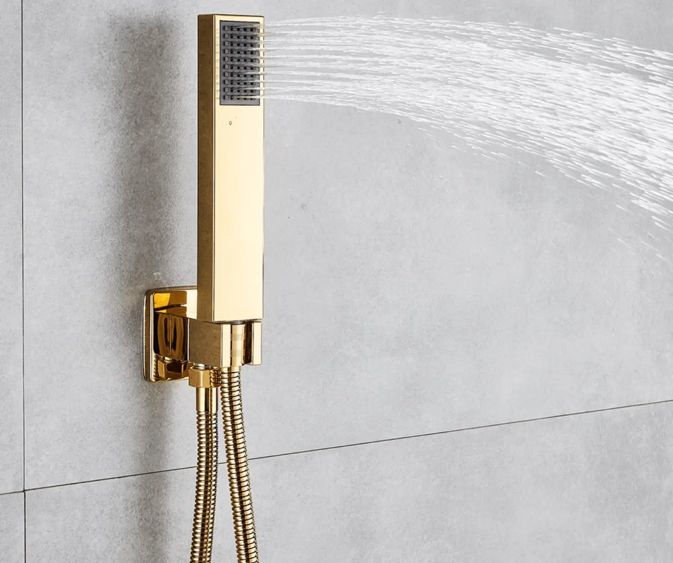 SaniSupreme Doucheset Costa Rica 12 inch regendouche vierkant 2 - weg goud glans inbouw