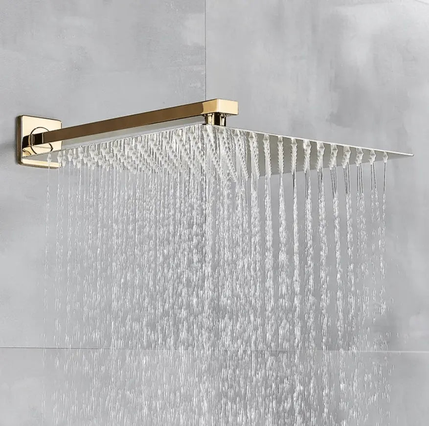 SaniSupreme Doucheset Costa Rica 8 inch regendouche vierkant 2 - weg goud glans inbouw