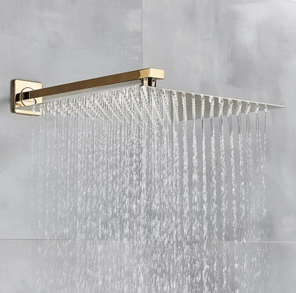 SaniSupreme Doucheset Costa Rica 8 inch regendouche vierkant 2 - weg goud glans inbouw