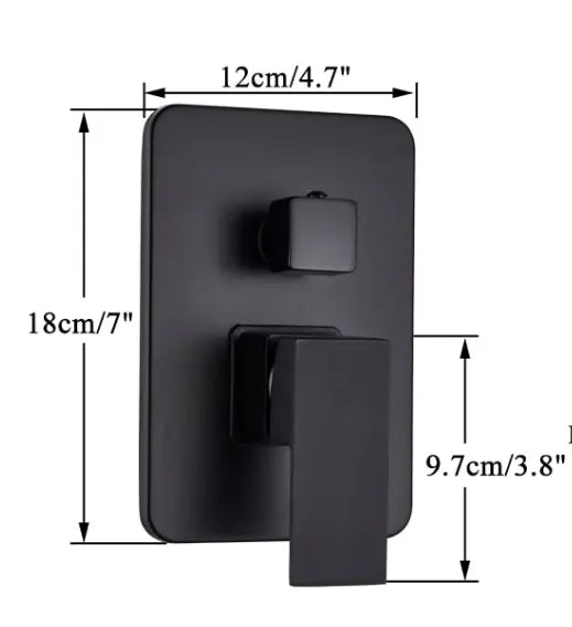 SaniSupreme Doucheset Costa Rica 8 inch regendouche vierkant 2 - weg zwart inbouw