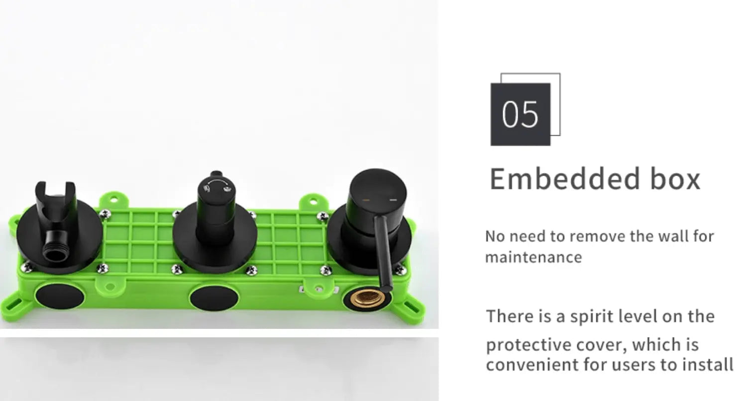 SaniSupreme® Doucheset Grand Canyon 10 inch / 25cm regendouche rond 2 - weg zwart inbouw