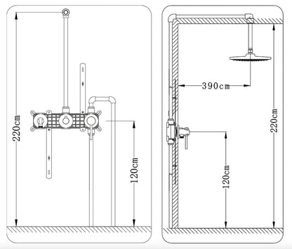 SaniSupreme® Doucheset Grand Canyon 10 inch / 25cm regendouche rond 2 - weg zwart inbouw