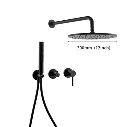 SaniSupreme Doucheset Grand Canyon 12 inch / 30cm regendouche rond 2 - weg zwart inbouw