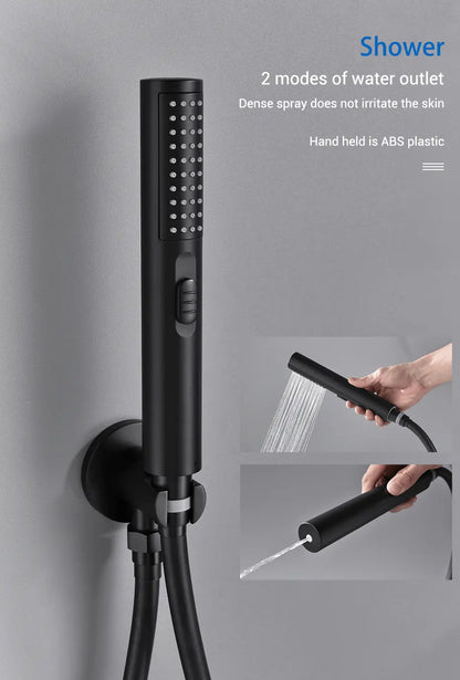 SaniSupreme Doucheset Grand Canyon 8 inch / 20cm regendouche rond 2 - weg zwart inbouw