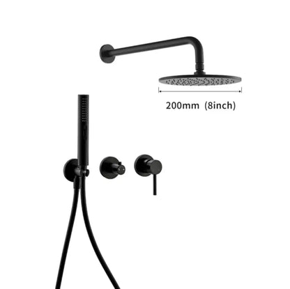 SaniSupreme Doucheset Grand Canyon 8 inch / 20cm regendouche rond 2 - weg zwart inbouw