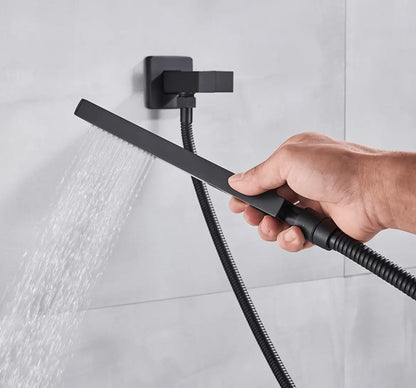 SaniSupreme Doucheset Manhattan 10 inch regendouche vierkant 3 - weg zwart inbouw