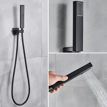 SaniSupreme Doucheset Manhattan 10 inch regendouche vierkant 3 - weg zwart inbouw