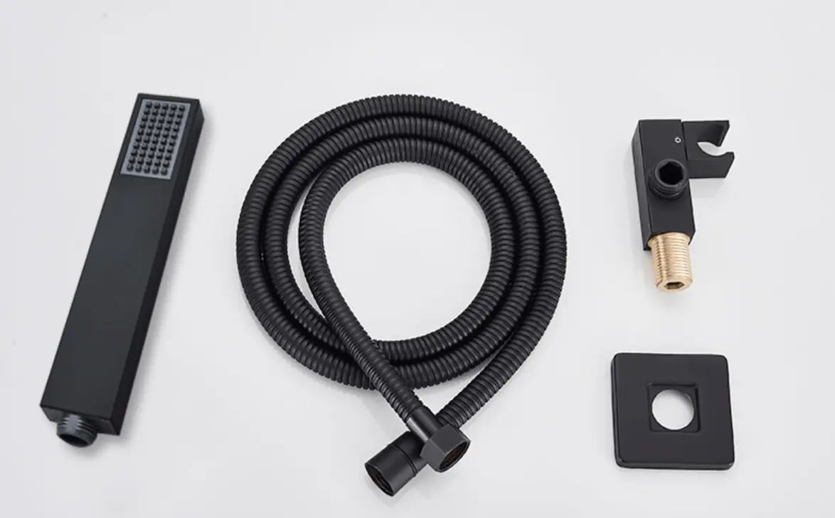 SaniSupreme Doucheset Manhattan 10 inch regendouche vierkant 3 - weg zwart inbouw