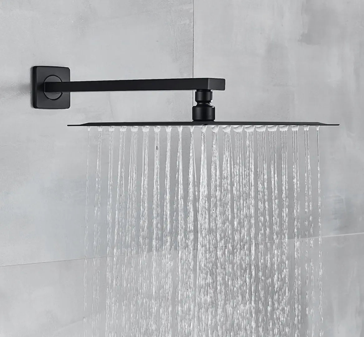 SaniSupreme Doucheset Manhattan 8 inch regendouche vierkant 3 - weg zwart inbouw