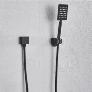 SaniSupreme Doucheset Manhattan Premium de Luxe LCD 16 inch regendouche vierkant 2 - weg zwart inbouw