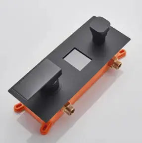 SaniSupreme Doucheset Manhattan Premium de Luxe LCD 16 inch regendouche vierkant 2 - weg zwart inbouw