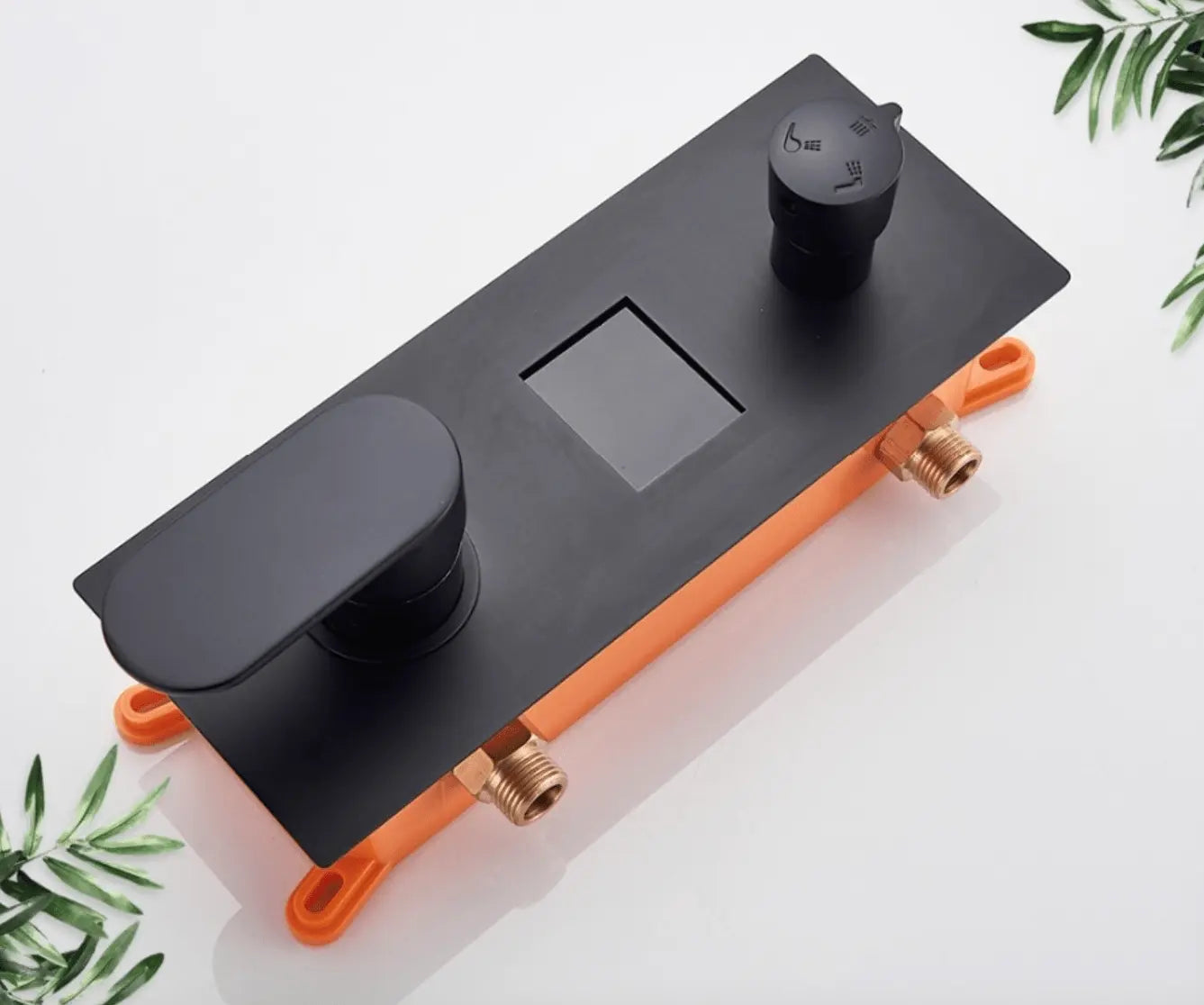 SaniSupreme Doucheset Manhattan Premium de Luxe LCD 50 cm plafond regendouche vierkant 3 - weg zwart inbouw