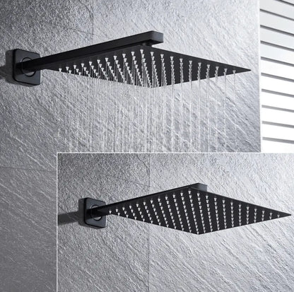 SaniSupreme Doucheset Manhattan Premium de Luxe LCD 8 inch regendouche vierkant 3 - weg zwart inbouw