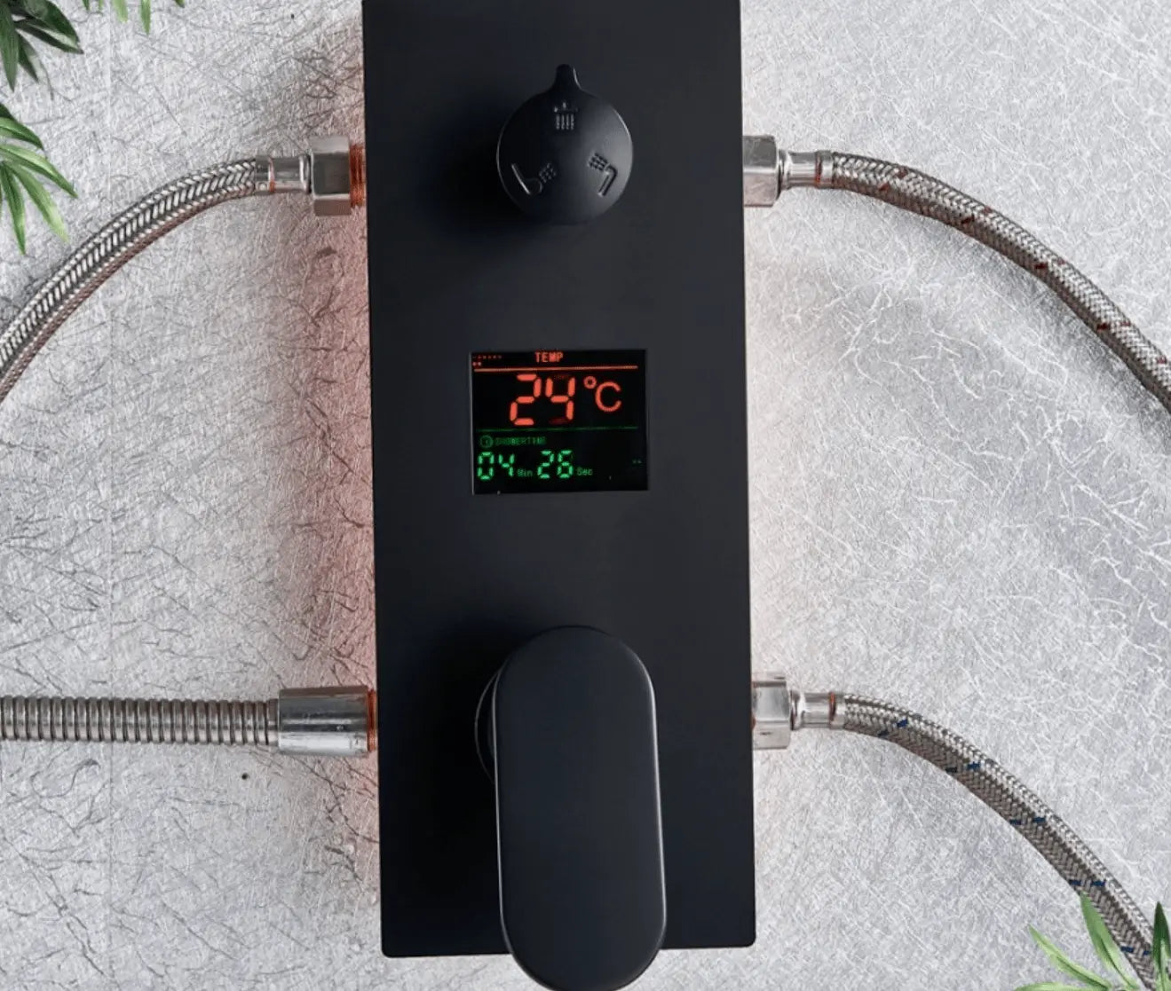 SaniSupreme Doucheset Manhattan Premium de Luxe LCD 8 inch regendouche vierkant 3 - weg zwart inbouw