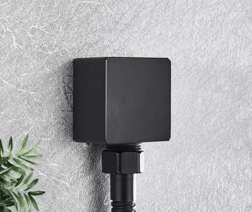 SaniSupreme Doucheset Manhattan Premium de Luxe Waterfall LCD 10 inch regendouche vierkant 3 - weg zwart inbouw