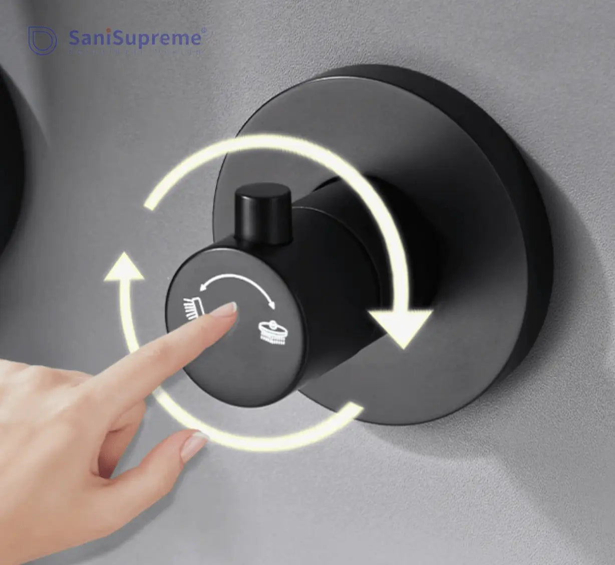 SaniSupreme® Doucheset Montana 10 inch / 25 cm regendouche rond 2 - weg zwart inbouw