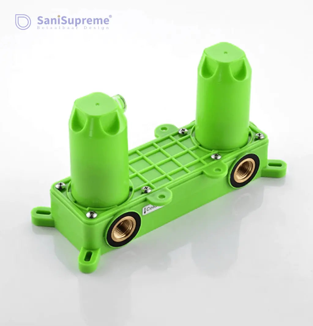 SaniSupreme® Doucheset Montana 10 inch / 25 cm regendouche rond 2 - weg zwart inbouw