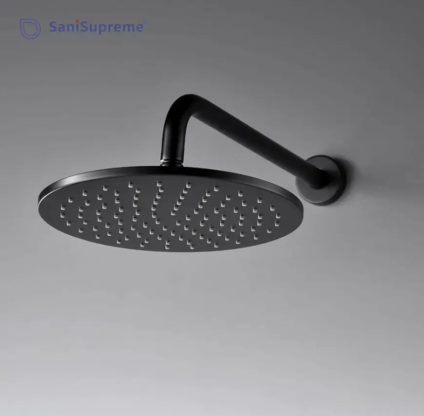 SaniSupreme® Doucheset Montana 12 inch / 30 cm regendouche rond 2 - weg zwart inbouw