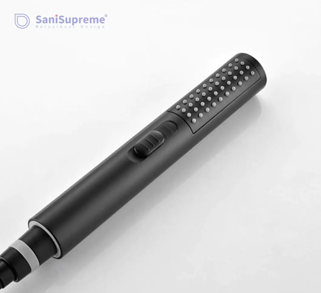 SaniSupreme® Doucheset Montana 8 inch / 20cm regendouche rond 2 - weg zwart inbouw