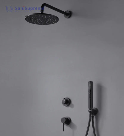 SaniSupreme® Doucheset Montana 8 inch / 20cm regendouche rond 2 - weg zwart inbouw