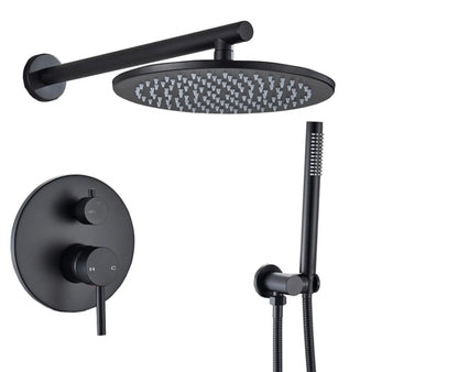 SaniSupreme® Doucheset Sacramento 20 cm. regendouche rond 2 - weg zwart inbouw