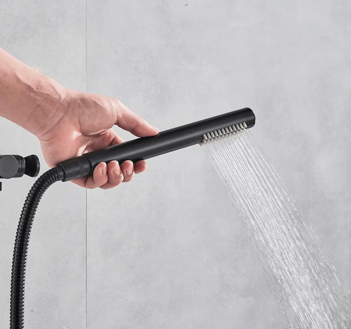 SaniSupreme® Doucheset Sacramento 20 cm. regendouche rond 2 - weg zwart inbouw