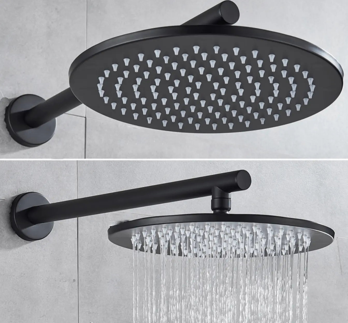 SaniSupreme® Doucheset Sacramento 20 cm. regendouche rond 2 - weg zwart inbouw