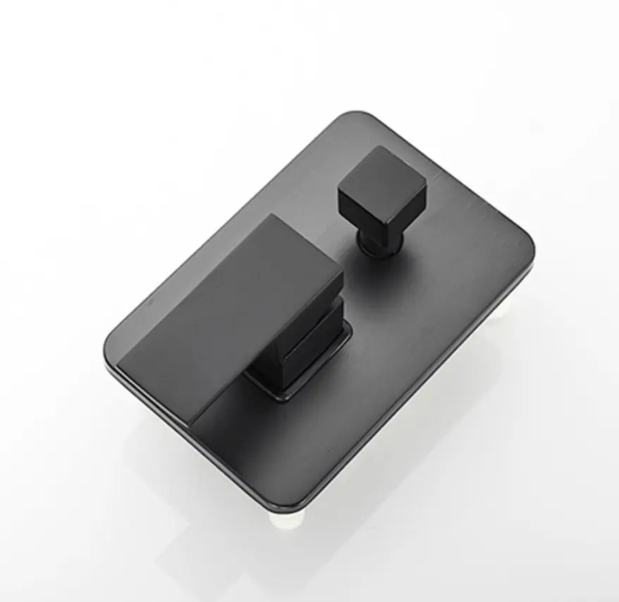 SaniSupreme® Doucheset Santiago 20 cm regendouche vierkant 2 - weg zwart inbouw