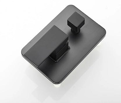 SaniSupreme® Doucheset Santiago 20 cm regendouche vierkant 2 - weg zwart inbouw