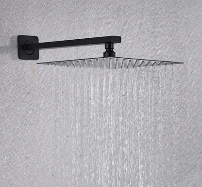 SaniSupreme® Doucheset Santiago 20 cm regendouche vierkant 2 - weg zwart inbouw