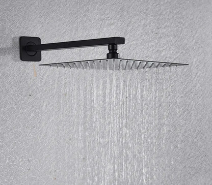 SaniSupreme® Doucheset Santiago 20 cm regendouche vierkant 2 - weg zwart inbouw