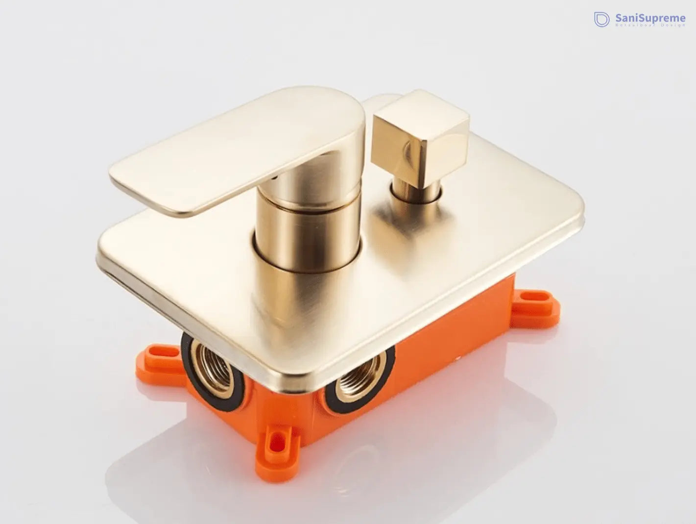 SaniSupreme® Doucheset Vienna 10 inch regendouche vierkant 2 - weg goud brushed