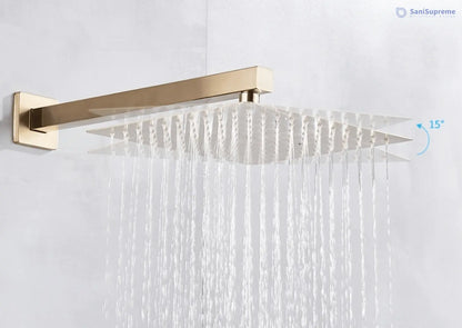 SaniSupreme® Doucheset Vienna 10 inch regendouche vierkant 2 - weg goud brushed