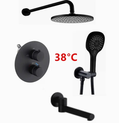 SaniSupreme Doucheset Washington Premium Plus 10 inch regendouche rond 3 - weg zwart inbouw