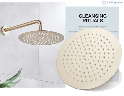 SaniSupreme® Doucheset Yosemite 25 cm. regendouche rond 2 - weg goud brushed