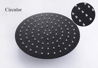 SaniSupreme Doucheset Yosemite 30 cm. regendouche rond 2 - weg zwart inbouw